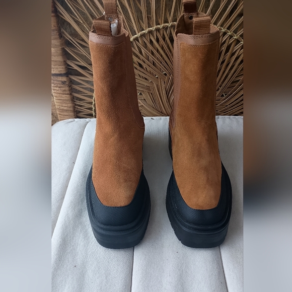 NWT Sam Edelman Tan Lulia Lug Sole Tan/Whiskey Suede Boots_7.5 - Picture 8 of 11